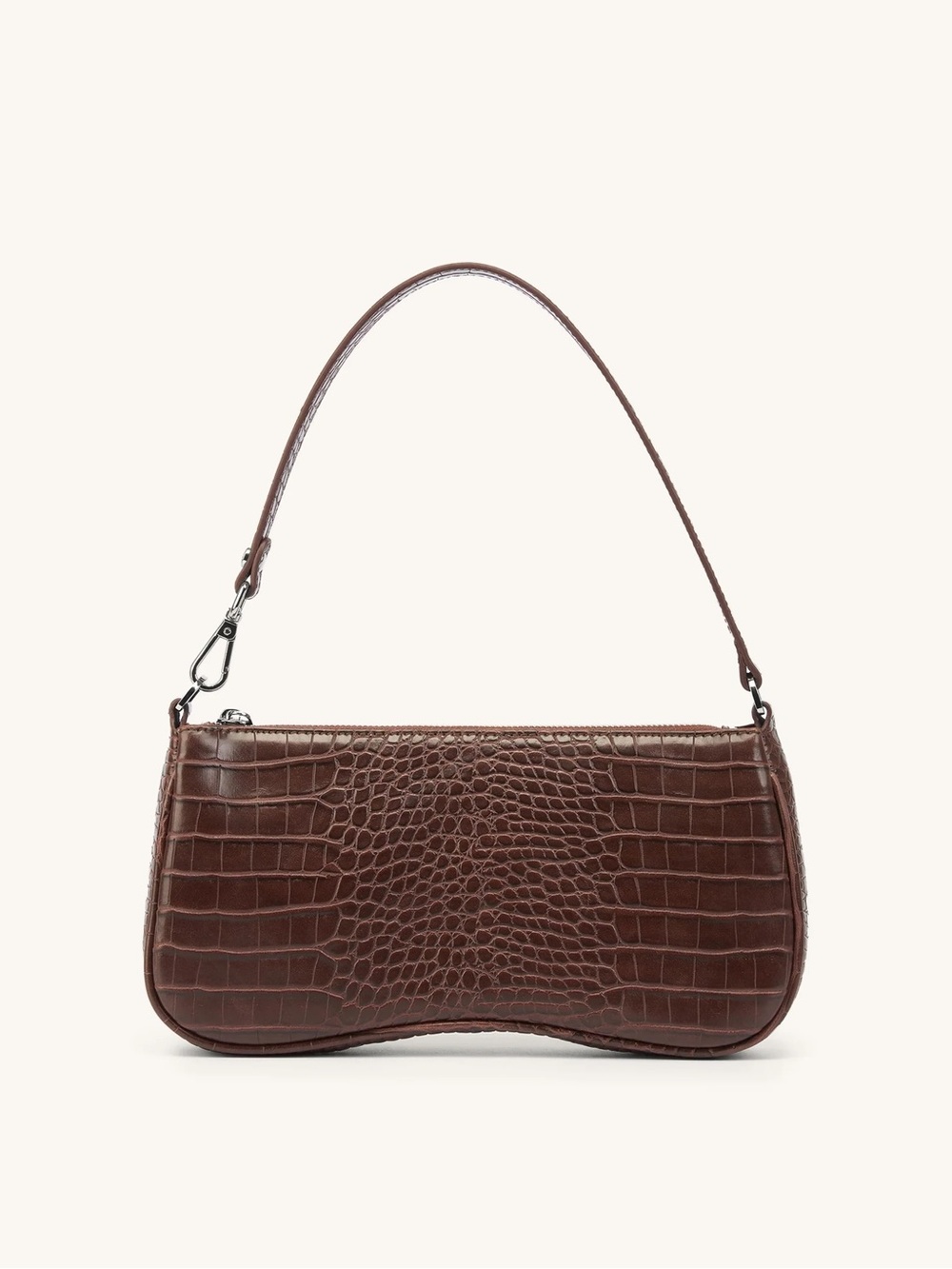 JW PEI Brown Croc-Embossed Vegan Leather Shoulder Bag